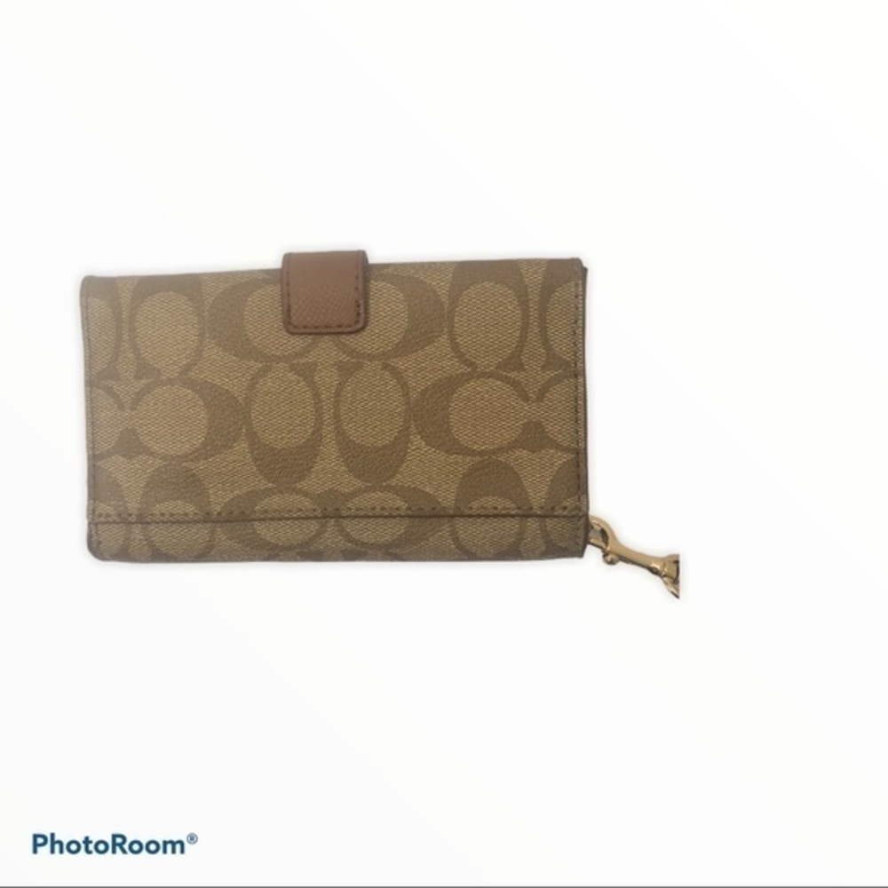 Coach brown signature wristlet wallet clutch - Picture 3 of 8